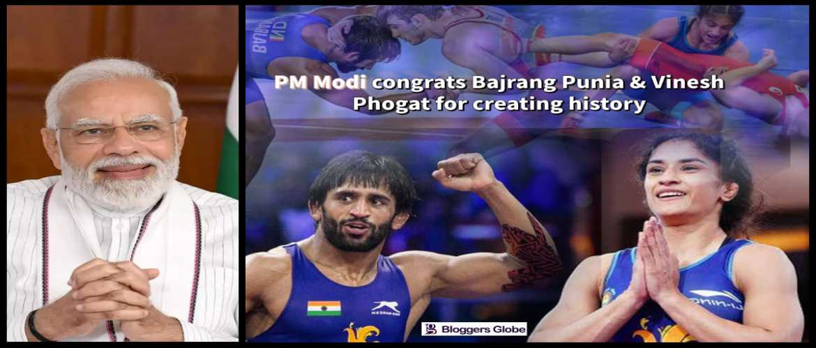 PM Modi praises Vinesh Phogat & Bajrang Punia for bronze medal finishes at the world wrestling championship